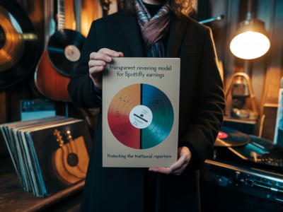 Wie lege ich ein transparentes revenue-sharing-modell für bandcamp- und spotify-erlöse fest, das traditionelle repertoire schützt