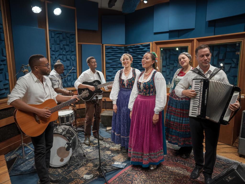 Wie bereite ich ein gemeinsames Studio‑Recording vor, wenn eine Diaspora‑Band und lokale traditionelle Sänger*innen zusammen aufnehmen