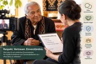 Wie hole ich ein wirkliches einverständnis für rituelle aufnahmen von gemeindeältesten ein ohne tabus zu verletzen
